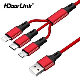 Hdoorlink 3 In 1 2 . 4 A สายเคเบิ้ลชาร์จ Micro Usb Type C สําหรับ Samsung Android