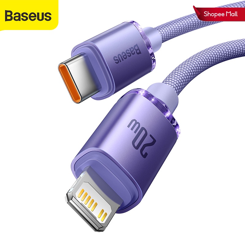 Baseus สายชาร์จเร็ว รุ่น Crystal Shine Series Fast Charging Data Cable แบบ Type C to iP 20W 1.2m/2m