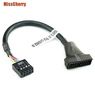 (Misscherry) เมนบอร์ด Usb 2.0 19 20 Pin Usb 3.0 Female To 9 Pin Male