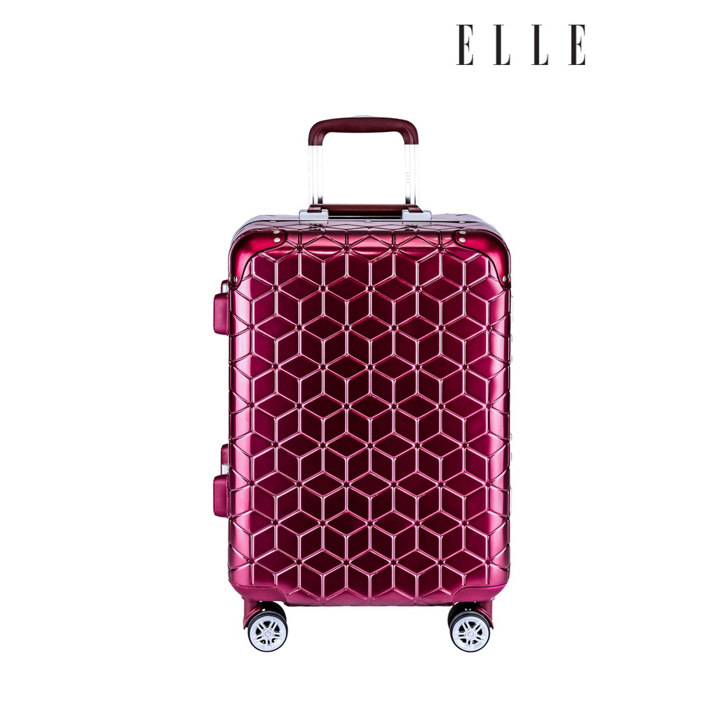 ELLE Travel Luggage Mersadie Collection. 100 Polycarbonate PC luggage, Aluminum Trolley, 360