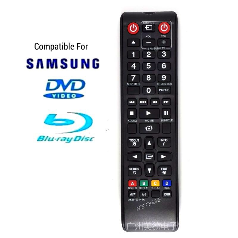 59 บาท รีโมตคอนโทรล AK59-00149A แบบเปลี่ยน สําหรับเครื่องเล่น DVD บลูเรย์ Samsung AK59-00104U AK59-00145A AK59-00171A Home Appliances
