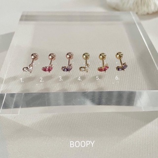 [code: B9MZE ลด30.- ช้อปขั้นต่ำ300.-] จิวหูแป้นกลม Leaf piercing (stainless steel)