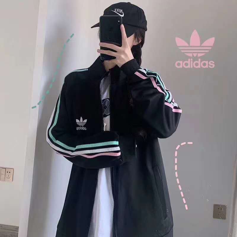 Ad เสื้อคลุมแขนยาว สไตล์เกาหลี กันแดด กันลม แต่งแถบด้านข้าง Coat