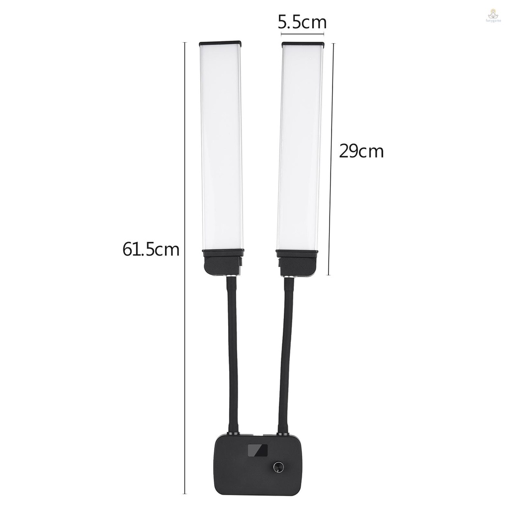 (พร้อมส่ง) ไฟเติมแสง Led 3200K-4500K-5600K แขนคู่ ยืดหยุ่น 45W หรี่แสงได้ 3 โหมด พร้อมที่วางโทรศัพท์ สําหรับถ่ายภาพ ถ่ายทอดสด วีล็อก แต่งหน้
