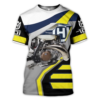 Husqvarna เสื้อยืดแขนสั้น พิมพ์ลายมอเตอร์ 3D แฟชั่นฤดูร้อน Da280 3DT