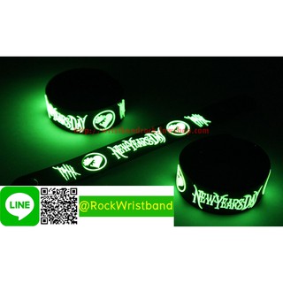 New Years Day ขายริสแบนด์เรืองแสง  NDY344NA Wristband สายรัดข้อมือวงร็อค