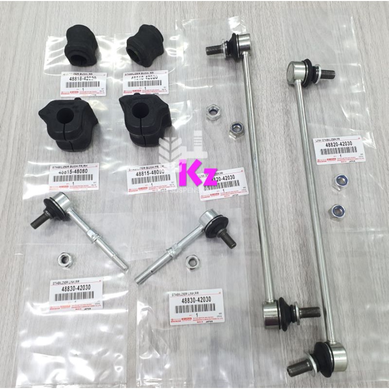 1 ชุด 8 ชิ้น -TOYOTA HARRIER ZSU60 ZSU65 ASU60 ASU65 ACA31 ACA33 ACA38 ด้านหน้า / ด้านหลัง LINK / STABILIZER BUSH
