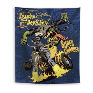 ป้ายแบนเนอร์ ป้าย flag banner ลาย RATFINK ป้ายผ้า ธงผ้า สกรีนลายหนู RAT FINK ป้ายแต่งผนัง (AC200)