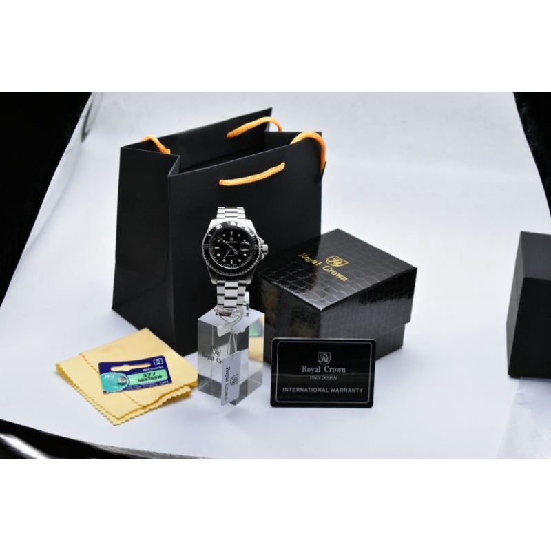 Royal Crown รุ่น Submariner ของแท้ 100% นาฬิกาข้อมือผู้ชาย แถมฟรีสายNATO