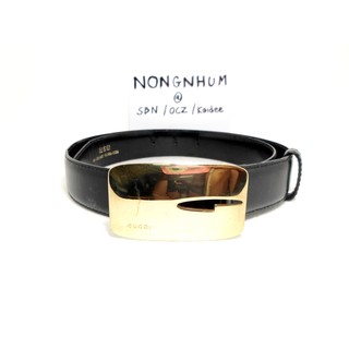 เข็มขัด Gucci Leather Belt With G Buckle sz 80 32