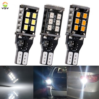 หลอดไฟ LED W16W สีแดงสีขาวอําพันไฟท้ายรถยนต์ 1 ชิ้น T 15 W 16 W 2835 15 Smd LED W 16 W