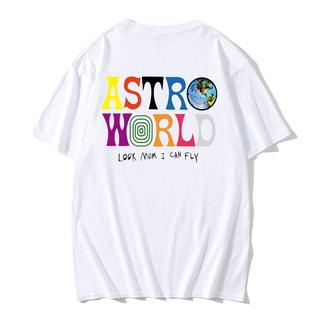 [S-5XL]ใหม่ เสื้อยืด ผ้าฝ้าย 100% พิมพ์ลายตัวอักษร Travis Scotts astroworld สไตล์ฮิปฮอป สําหรับผู้ชาย LHZY