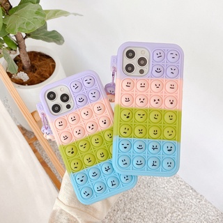 Push It Relieve Stress Case Samsung Note 20 S21 S20 Ultra Note 9 10 S21 S9 S10 Plus A11 A12 A20 A30 A50 A21 A31 Pop Fidget Smiley Rainbow Cover