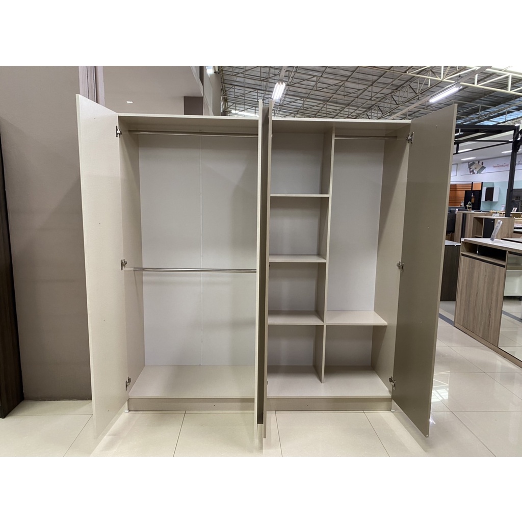 (พรี30วัน)ตู้เสื้อผ้าพร้อมชั้นโชว์ 180x52x190ซม. รุ่น วิสต้า VISTA สีครีม/แซนสโตน | Livinghome Furniture Mall. - รูปที่ 6