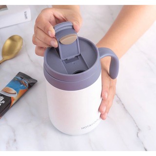 Coffee vacuum mug แก้วน้ำสแตนเลสเก็บอุหภูมิมีหูจับ