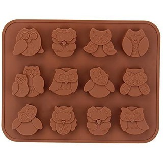 silicone mold for chocolate แม่พิมพ์ซิลิโคน นกฮูก12 ช่อง (แพค 1 ชิ้น)