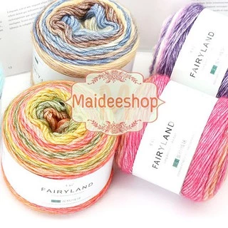 ไหมพรมFairyland ไหมพรมสีเหลือบ น้ำหนัก 100 กรัม Velvet Cake Yarn