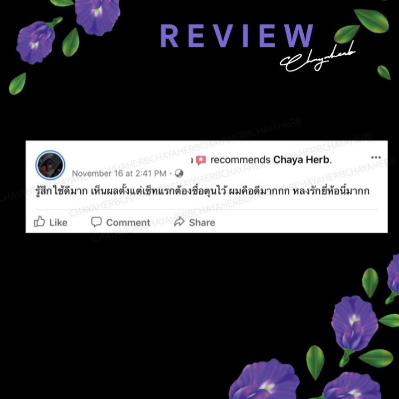 แชมพูสมุนไพร Chaya herb สกัดจากอัญชัน ช่วยลดผมร่วง เร่งผมยาว มีครีมนวดแยกขาย