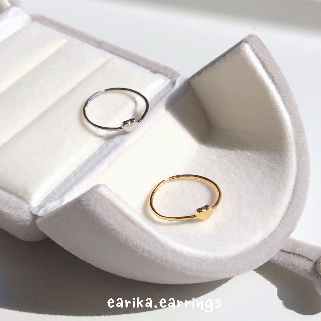 earika.earrings – mini heart ring (มีให้เลือกสองสี) แหวนเงินแท้ใส่อาบน้ำได้ ฟรีไซส์ปรับขนาดได้ ราคา ถูกที่สุด ดีลบีเคเค แกลเลอรีภาพที่ 2