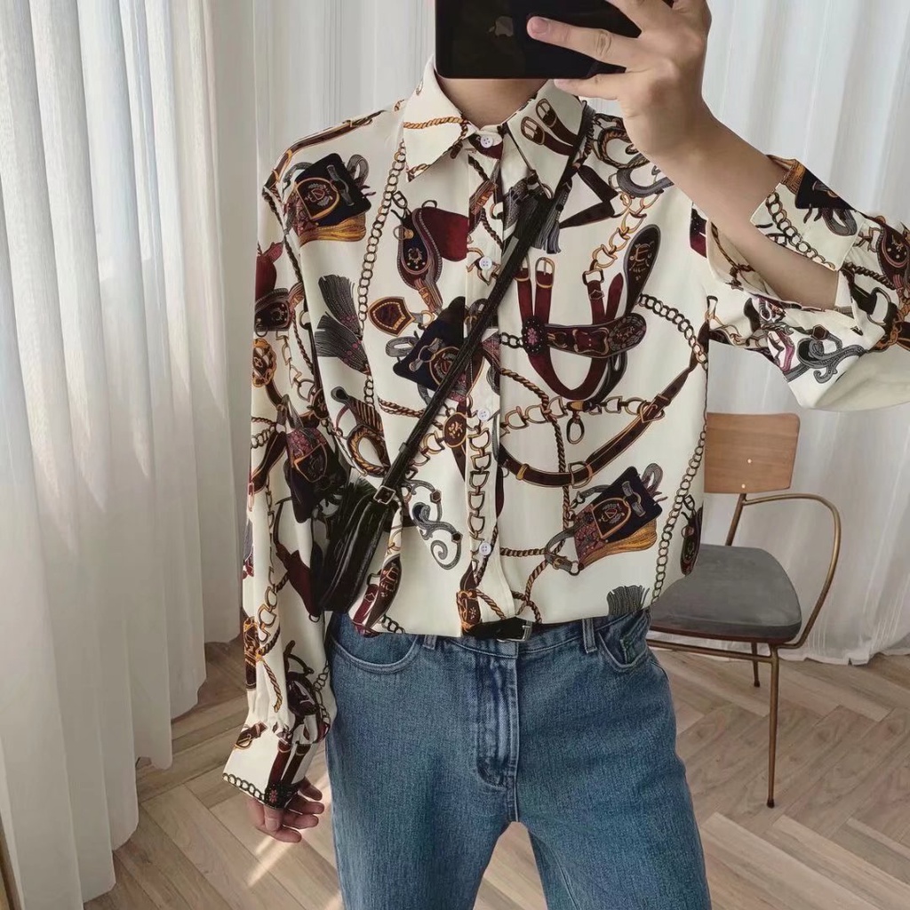 【 พร้อมส่ง M-3XL 】เสื้อเชิ้ตแขนยาวลายดอกไม้สงกรานต์เสื้อเชิ้ตฮาวายสำหรับผู้ชายและผู้หญิงสวมใส่สบายผ้านุ่มไม่ต้องรีด ระบายความร้อนดีเยี่ยม