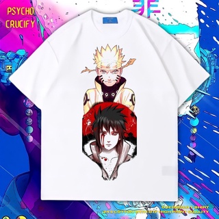 เสื้อยืด ขนาดใหญ่ พิมพ์ลาย Psycho Crucify The Ultimate Naruto and Ske | หินล้างทําความสะอาด | เสื้อยืด ขนาดใหญ่ | สไตล์ว