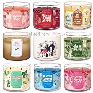 ✨Set3/7✨ เทียนหอม Bath&amp;Body Works White Barn 3 wick candles ขนาดใหญ่ 411 g. Hot Cocoa &amp;Cream/ Fresh Balsam/ Paris Cafe