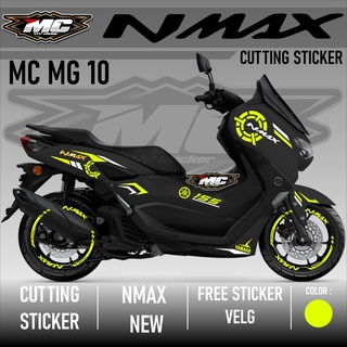 สติกเกอร์โครเมี่ยม สีพื้น สไตล์มินิมอล สําหรับรถจักรยานยนต์ Yamaha NMAX NEW 2020 2021 NMAX NEW MCMG 10