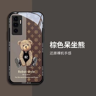 เคส Vivo V27 5G เคส Vivo V27E V23e  V25 V25E V25Pro V27 Pro Y76 Y33S Y21T Y73 V23 V21E V21เคสโทรศัพท์มือถือโลหะ ลาย Bearrebuke พร้อมกล้อง สําหรับ