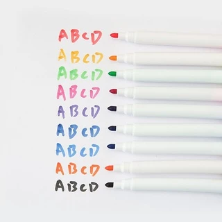 8สี ปากกาไวท์บอร์ด ฝาแม่เหล็ก+หัวแปรงลบ