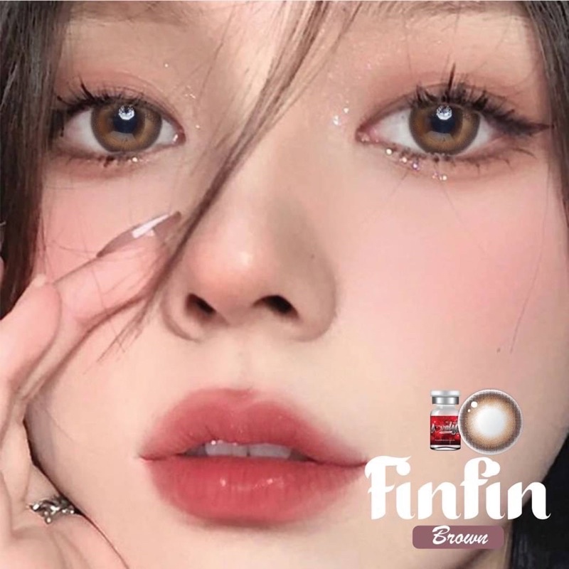 ✨ Finfin brown (Lovely lens) ขนาดมินิ Mini ✔️เลนส์จดทะเบียนเป็นเครื่องมือทางแพทย์ 🇰🇷เลนส์เกาหลีนำเข้าถูกต้อง🇰🇷