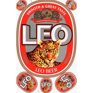 LEO B.E.E.R สติกเกอร์แต่งรถ ติดรถยนต์ รถมอเตอร์ไซค์ หมวกกันน็อค สปอนเซอร์ Racing sticker Sponsor ขนาด 27 x 18 cm ST348