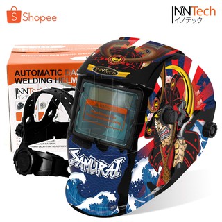 InnTech หน้ากากเชื่อม ปรับแสงอัตโนมัติ หมวกเชื่อม แบบสวม ลายซามูไร ปรับความเข้มกระจก ปรับความไวต่อแสงได้ รุ่น WH-088NT