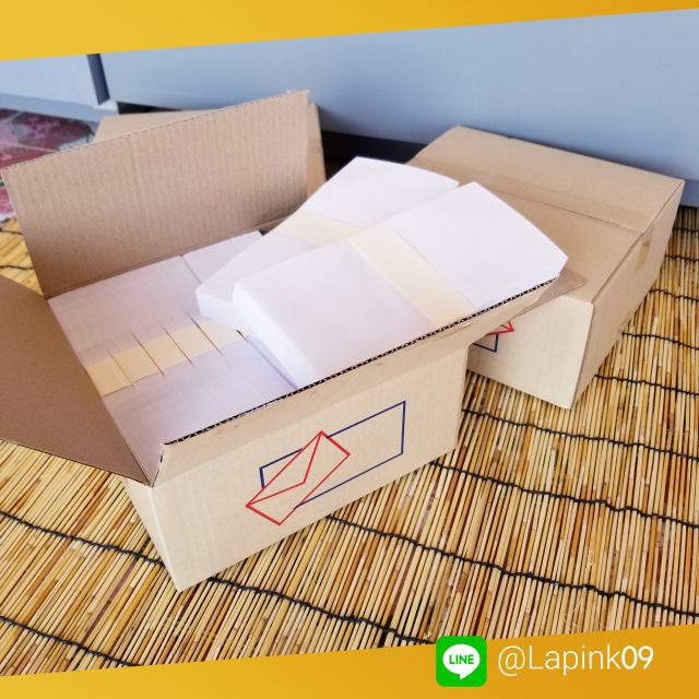 ซองขาวยาวใส่บุญผ้าป่า 70-80 แกรม(ขนาด4.25×9.25) แพ็คกล่อง 500 ซอง