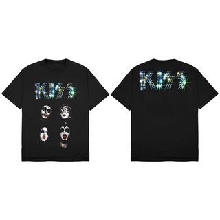 เสื้อยืดสีดำอินเทรนด์เสื้อยืด ลายวงร็อคเกอร์สตาร์ Kiss Cornhole สําหรับเด็กS-4XL