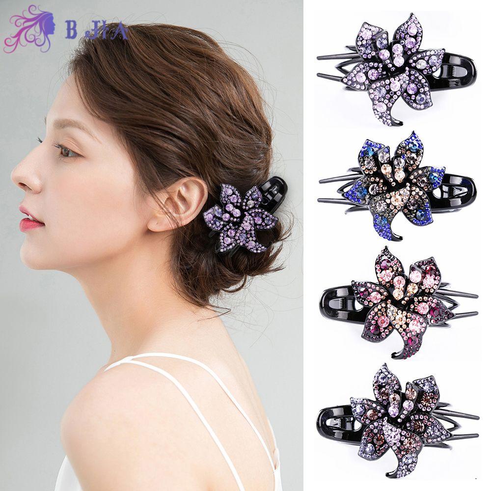 BJIA Women's Fashion Rhinestone Hair Clips Hair Styling Crystal