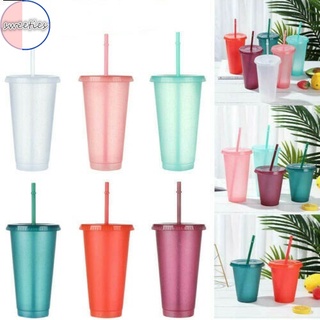 [xijing-cod] home Reusable Plastic Water Bottle with Straws students Flash Powder Drinking Cup 710ml