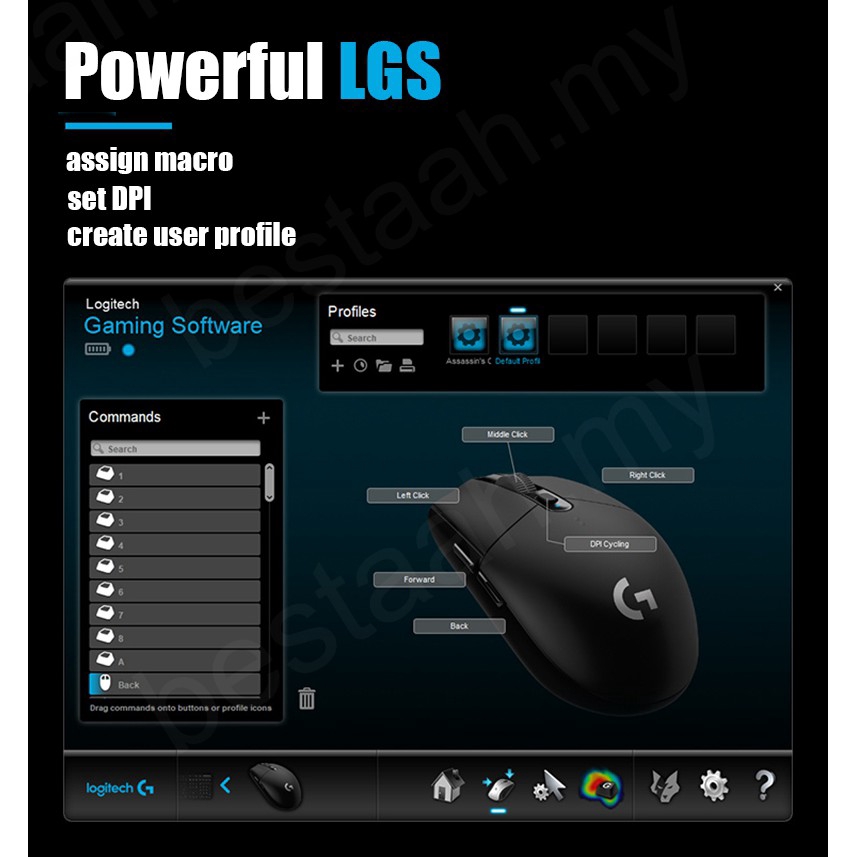 Logitech G 102 G 203 Prodigy เมาส์เกมมิ่ง 6 ปุ่ม 8000 DPI - bridgat.th ...