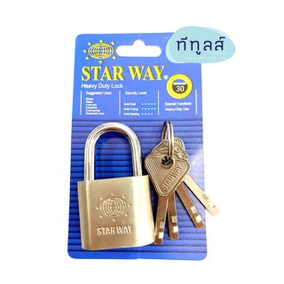 กุญแจบ้าน กุญแจ ขนาด 30 mm แกนสั้น ระบบลูกปืน Star Way
