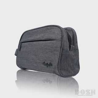 DOSH:COSMETIC BAG กระเป๋าเครื่องสำอางค์ สีเทา ลิขสิทธิ์BATMANรุ่น EBMAB5010-GY