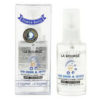 ลาบูส เซรั่ม บำรุงรากผม เร่งผมยาว La Bourse Hair Serum &amp; crystal with sunscreen &amp; Vitamin E Jojobar Oil 60 ml