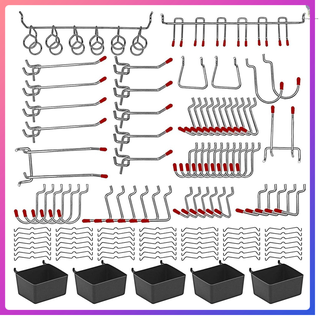 ตะขอโลหะ Pegboard อุปกรณ์สําหรับครัวเรือน 114 ชิ้น