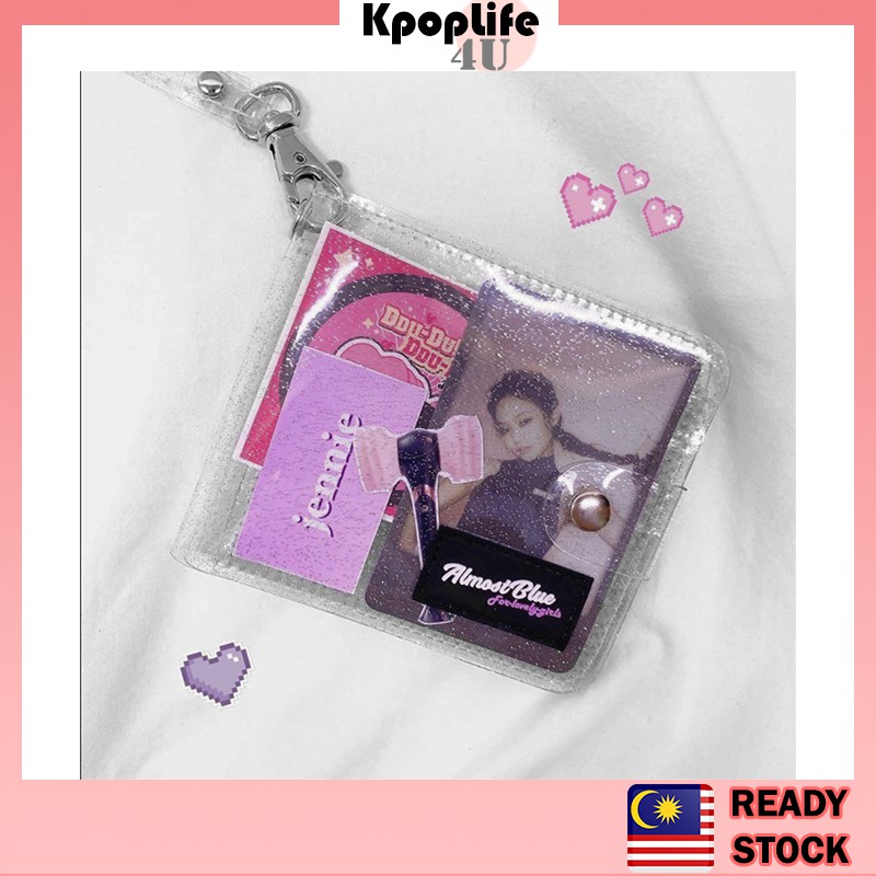BL@CKPINK Photocard ALMOST BLUE Twinkle Jelly กระเป๋าสตางค์พับกระเป๋าสตางค์ IKON kpop Lomo Card กระเ