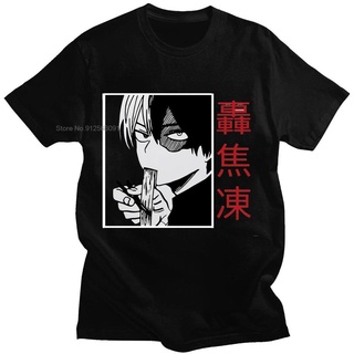 เสื้อยืดแขนสั้น พิมพ์ลายกราฟิกการ์ตูนญี่ปุ่น My Hero Academia Kawaii Todoroki Shoto สไตล์ฮิปฮอป สําหรับผู้ชาย และผู้หญิง