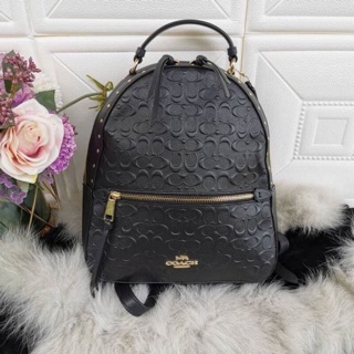 📌JORDYN BACKPACK IN SIGNATURE LEATHER WITH RIVETS (COACH F77688) BLACK/GOLD