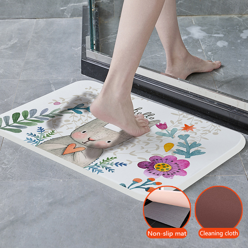 Diatomite Ultra Absorbent Hard Bath Mat Antibacterial And Nonslip