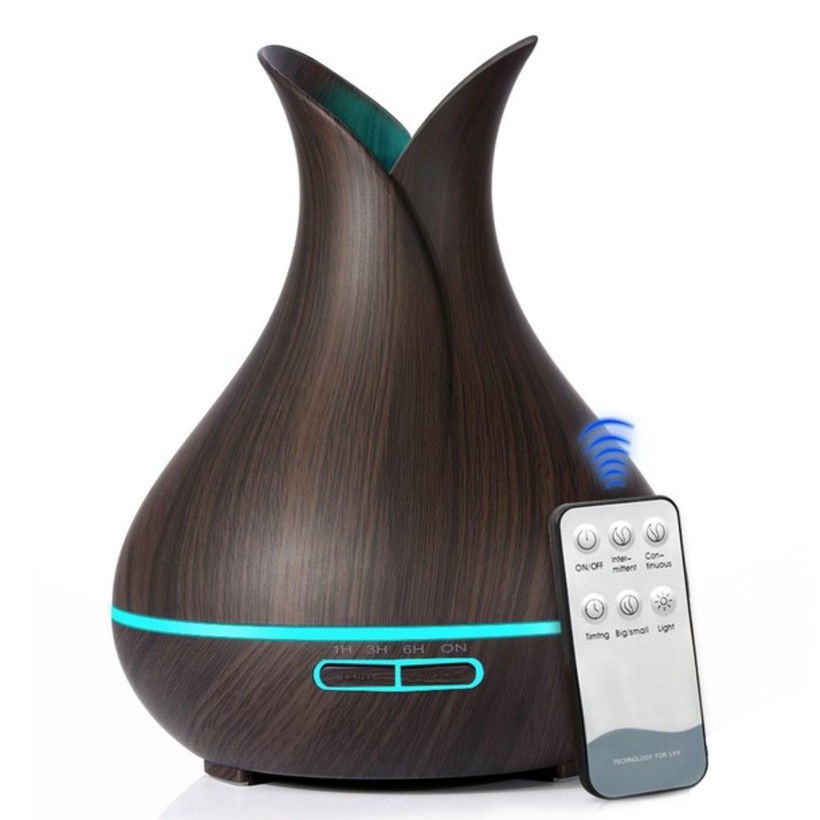 ​Aroma Diffuser เครื่องเพิ่มความชื้น พ่นไอน้ำอโรม่า ขนาด 400 ml.มีไฟ 7 สี LED มีรีโมท