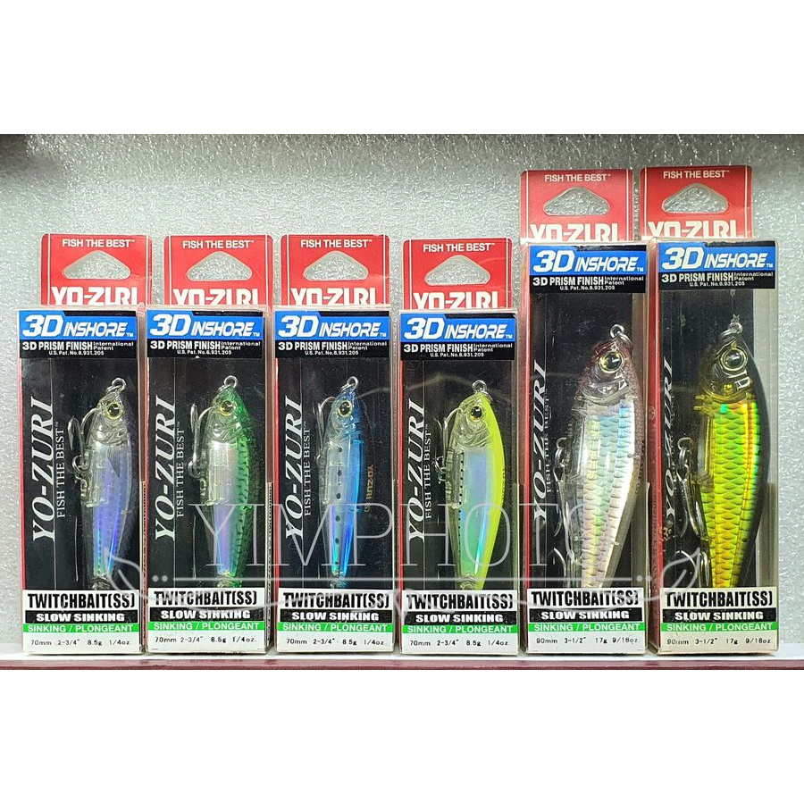 Yo-zuri 3D Inshore Twitchbait 70ss,90ss slowsinking ของแท้ เหยื่อตกปลา เหยื่อปลอม Yozuri โยซูริ