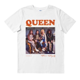Queen - โบฮีเมียน สีขาว | เสื้อยืด พิมพ์ลายวงดนตรี | Merch เครื่องดนตรี | Unisex | เสื้อยืด พิมพ์ลายเพลง MERCH BAND | ร็อคคลาสสิก