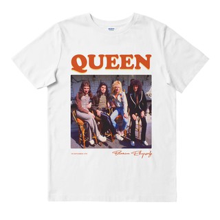 เสื้อยืดผ้าฝ้ายCOTTON เสื้อยืดลำลองQueen - โบฮีเมียน สีขาว | เสื้อยืด พิมพ์ลายวงดนตรี | เพลงเมอร์ช | Unisex | เสื้อยืด พ