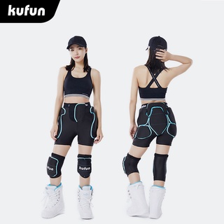 Kufun สกี อุปกรณ์ป้องกันเข่า แผ่นรอง กันตก สะโพก ป้องกัน กางเกงขาสั้น ป้องกันการชน